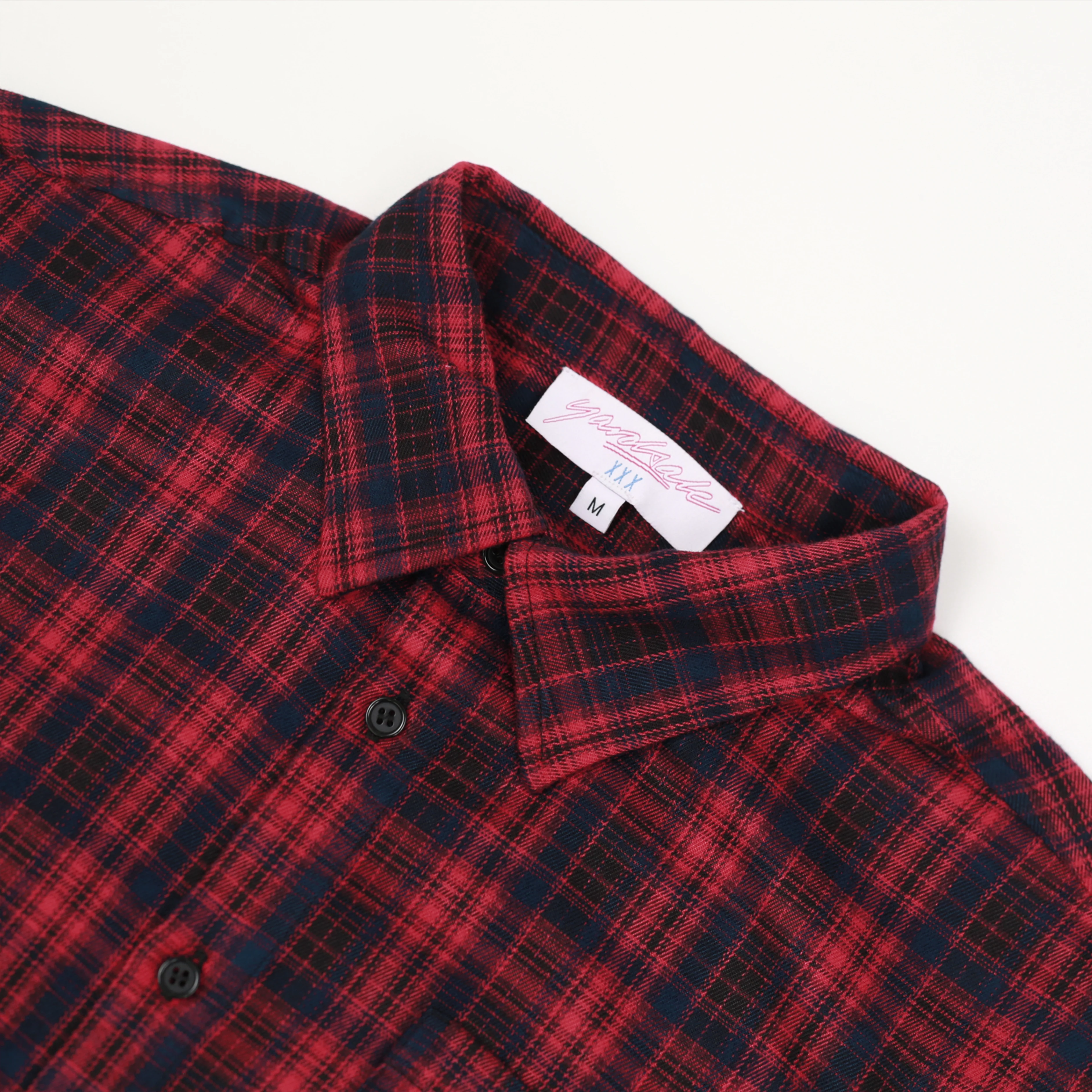 Faded Plaid Shirt (Red) - Image 3