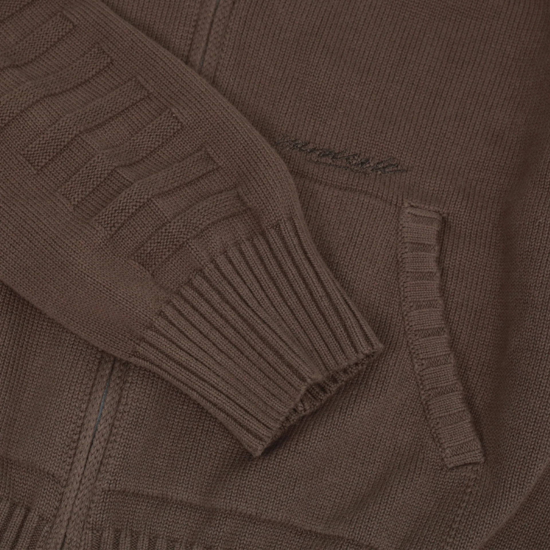 Faldo Knitted Full-Zip (Brown) - Image 3