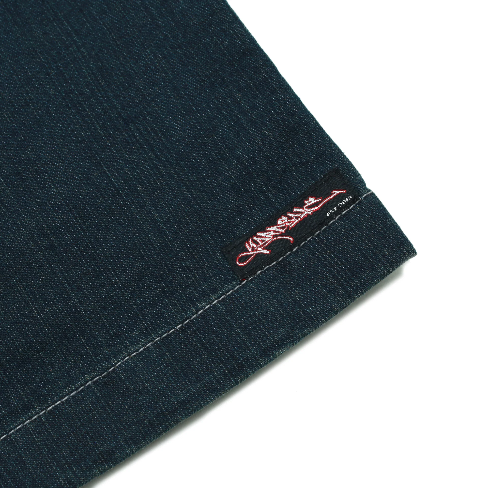 Slub Denim Shorts (Navy) - Image 4