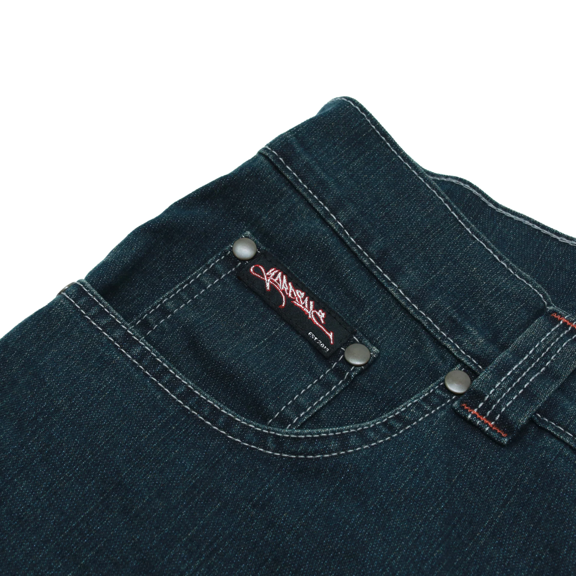 Slub Denim Shorts (Navy) - Image 5